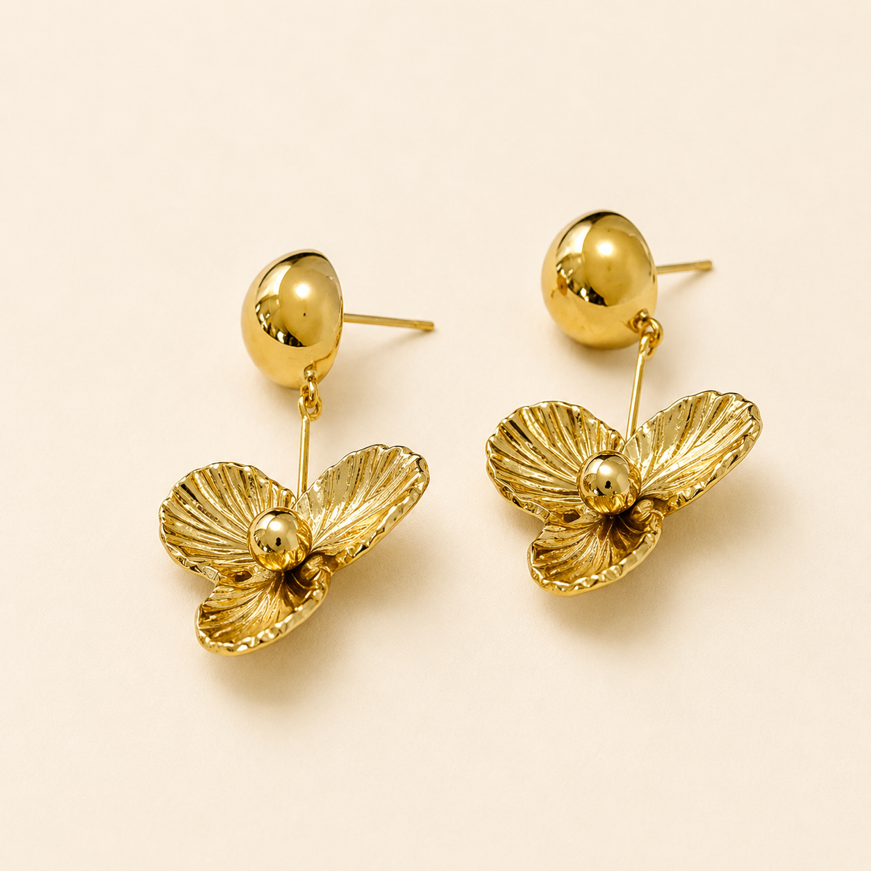 Golden Bloom Drop Earrings