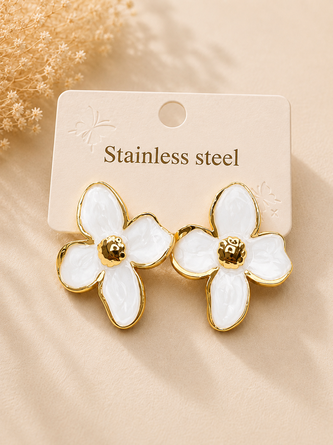 Camellia Pearl Stud Earrings