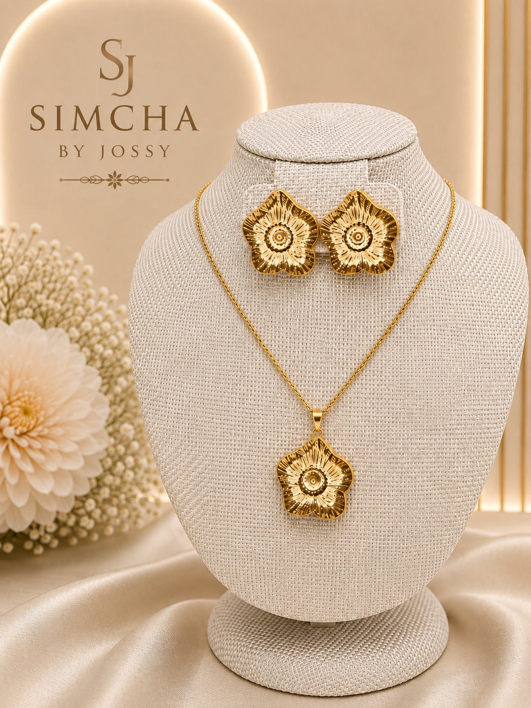 Golden Blossom Jewelry Set