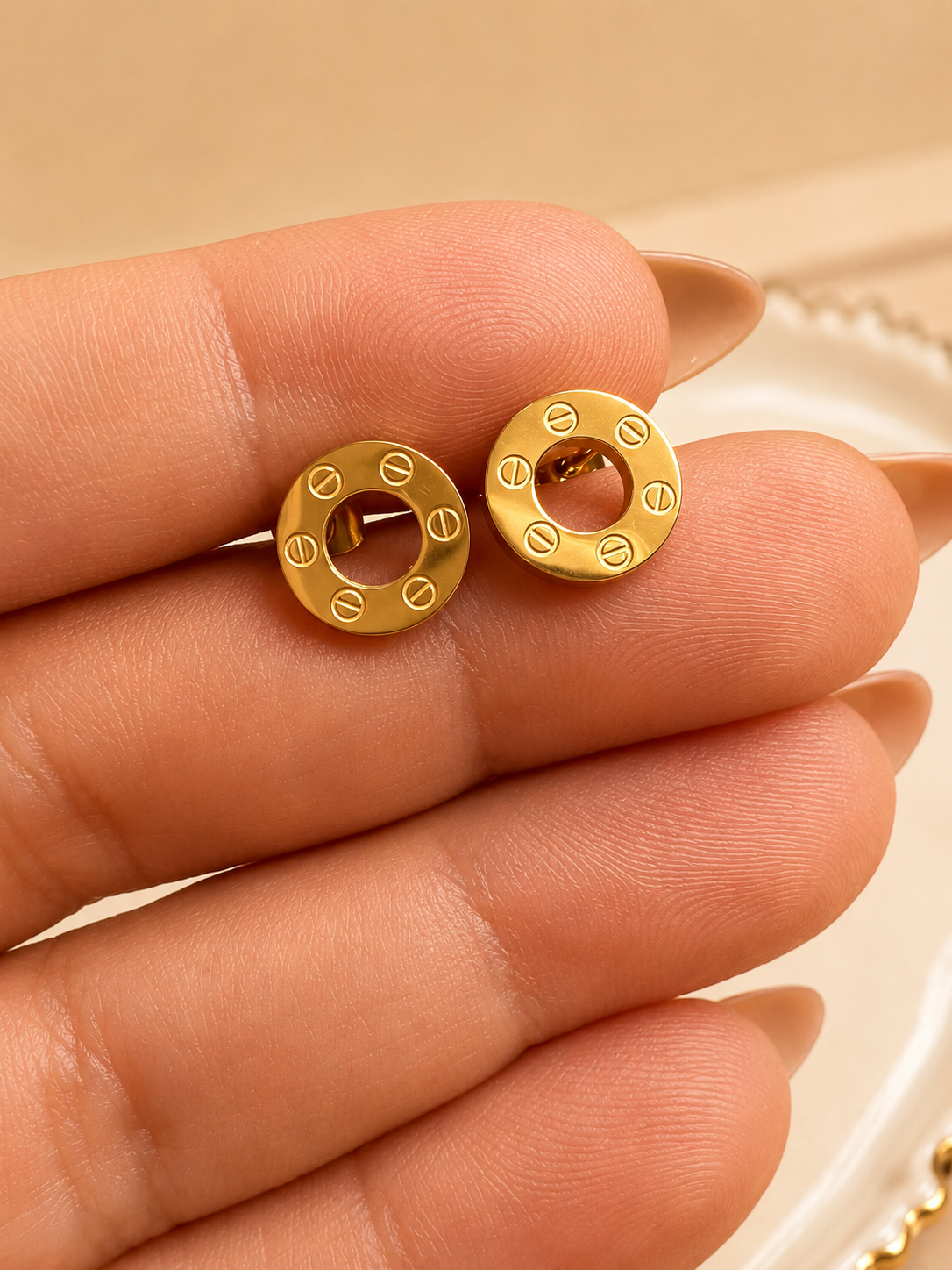 Luna Halo Stud Earrings