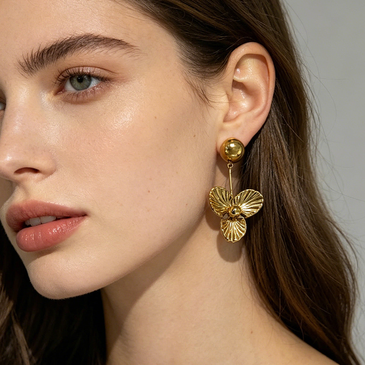Golden Bloom Drop Earrings
