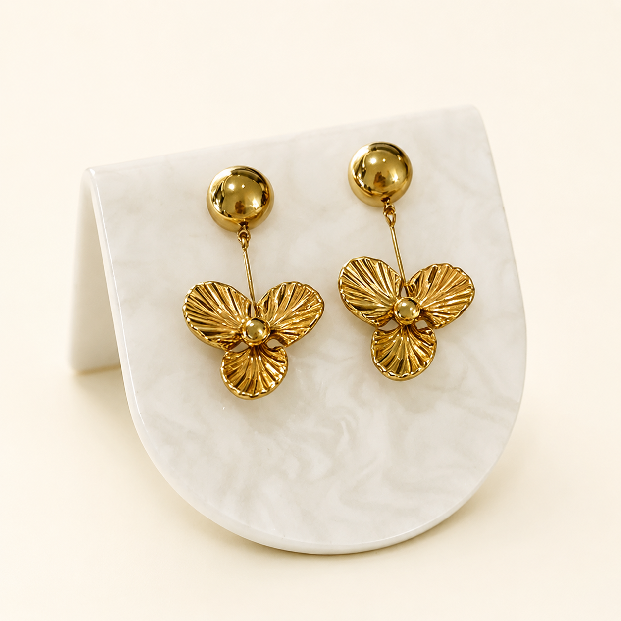 Golden Bloom Drop Earrings