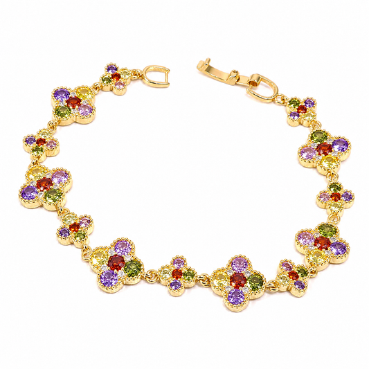 Rainbow Blossom Bracelet – 14K Brazilian Gold Filled