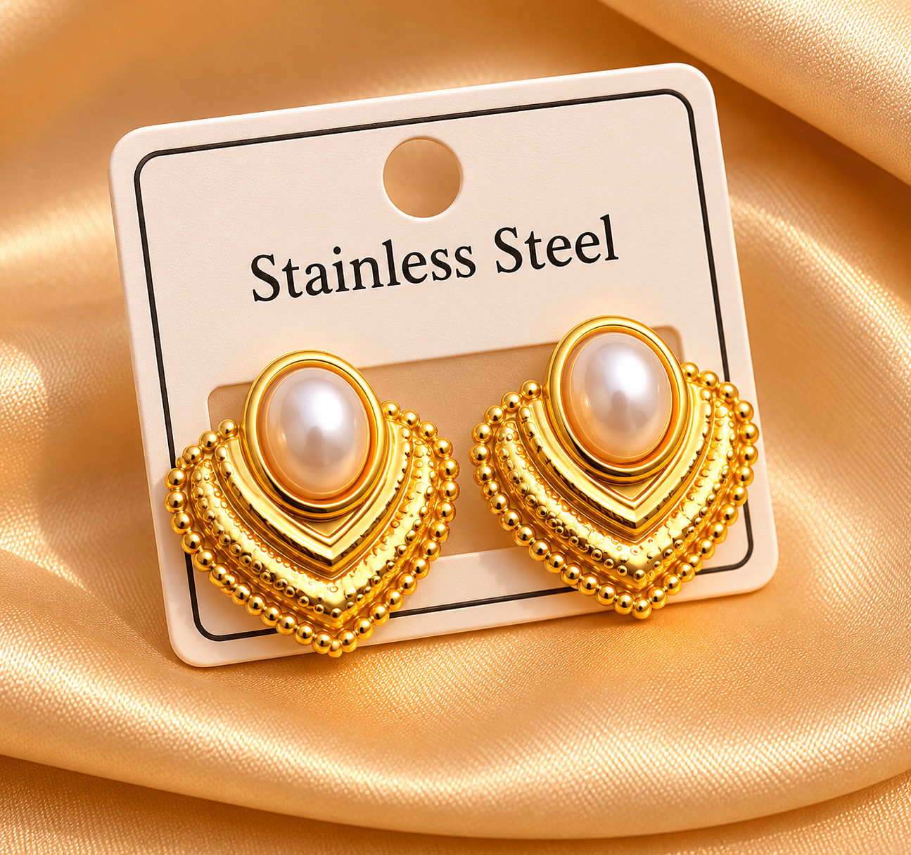 Valentina Pearl Heart Earrings