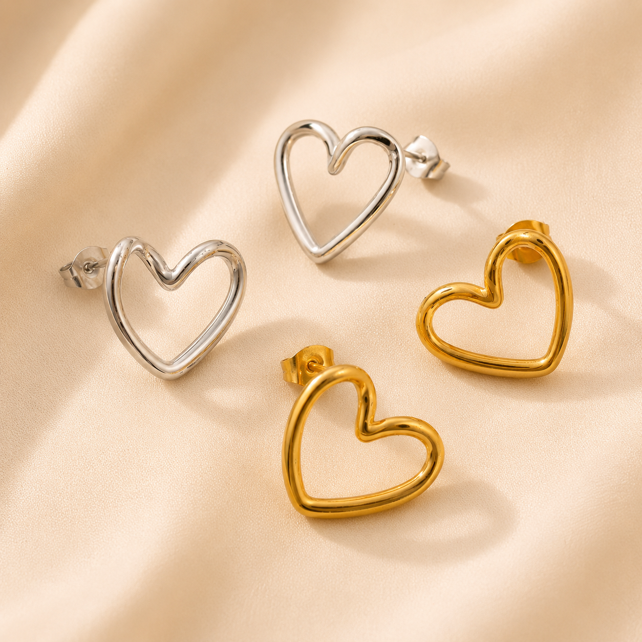 Amour Heart Stud Earrings