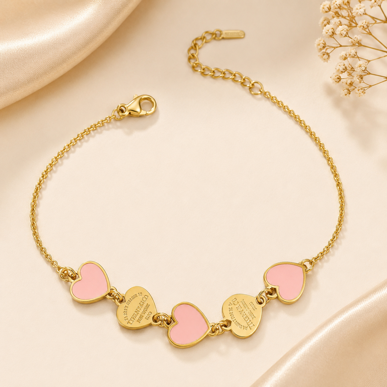 Blush heart bracelet