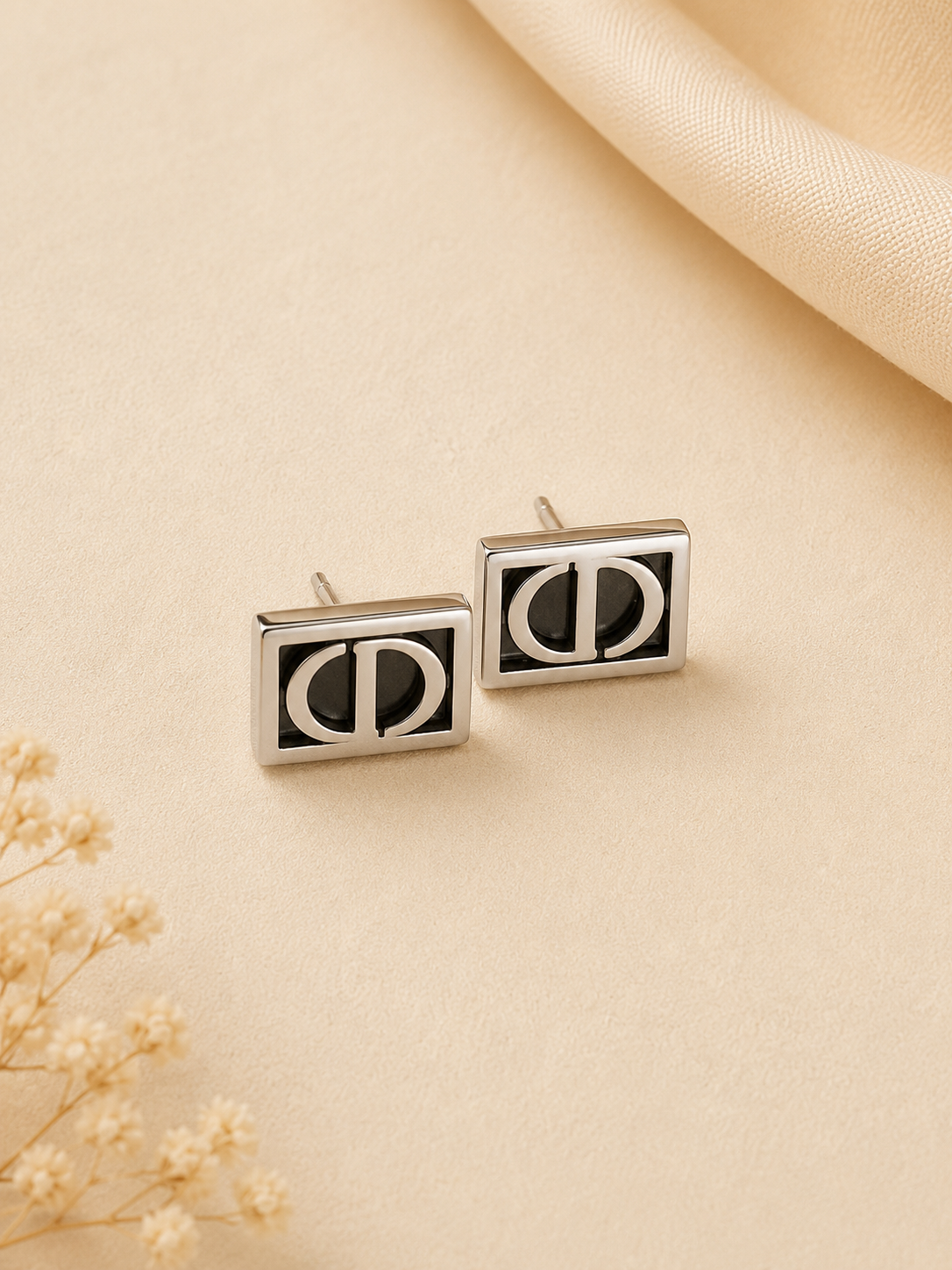 Midnight Luxe Square Stud Earrings