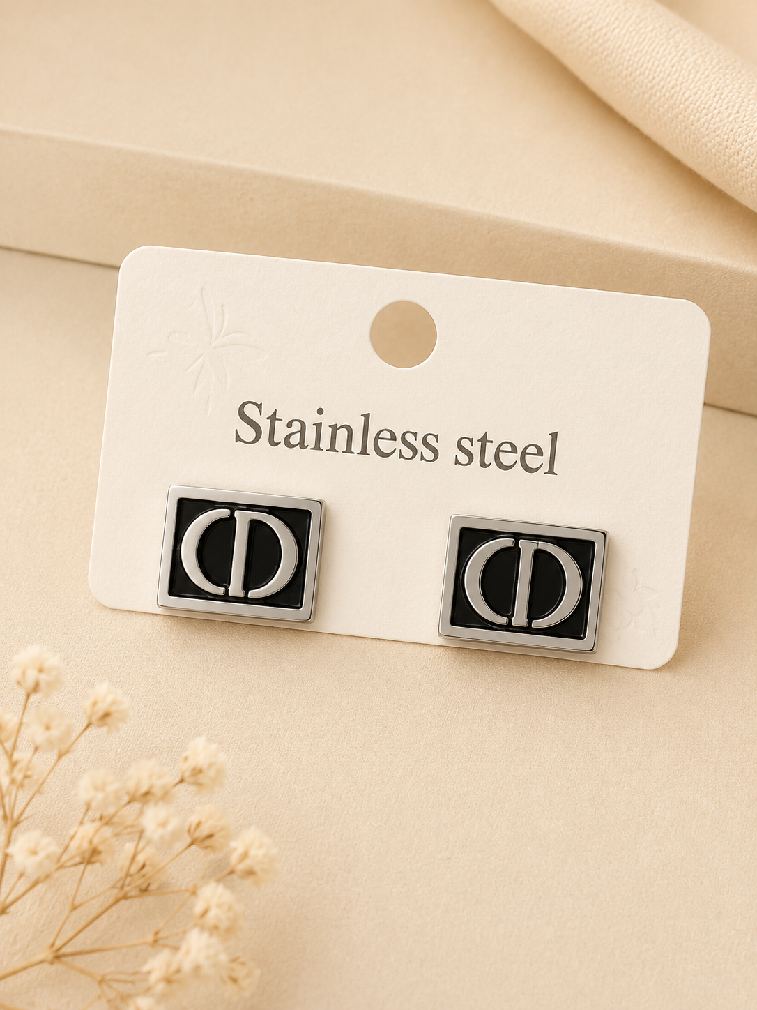Midnight Luxe Square Stud Earrings