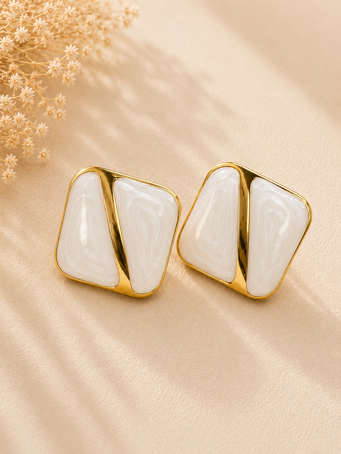 Aurora Marble Stud Earrings