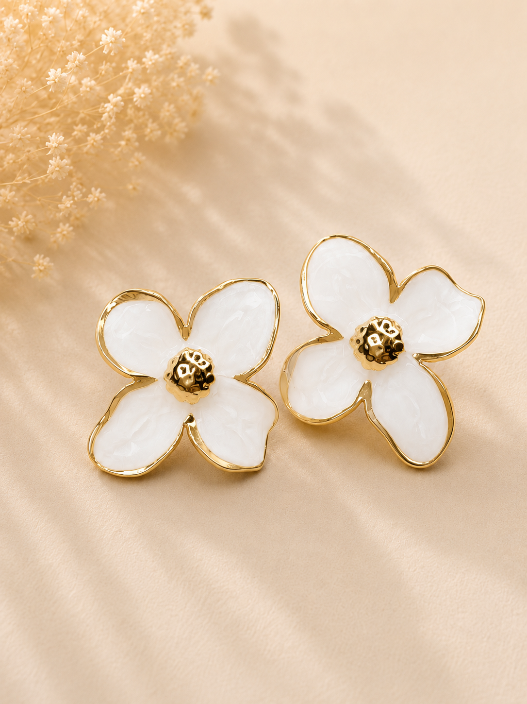 Camellia Pearl Stud Earrings