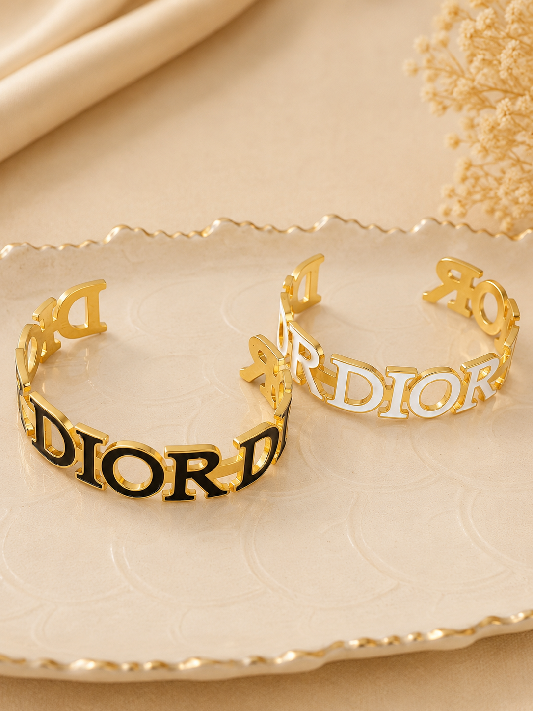 Belle Enamel Cuff Bracelet