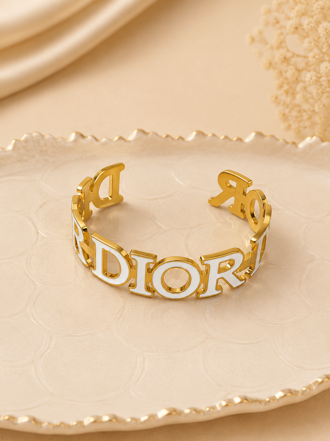 Belle Enamel Cuff Bracelet