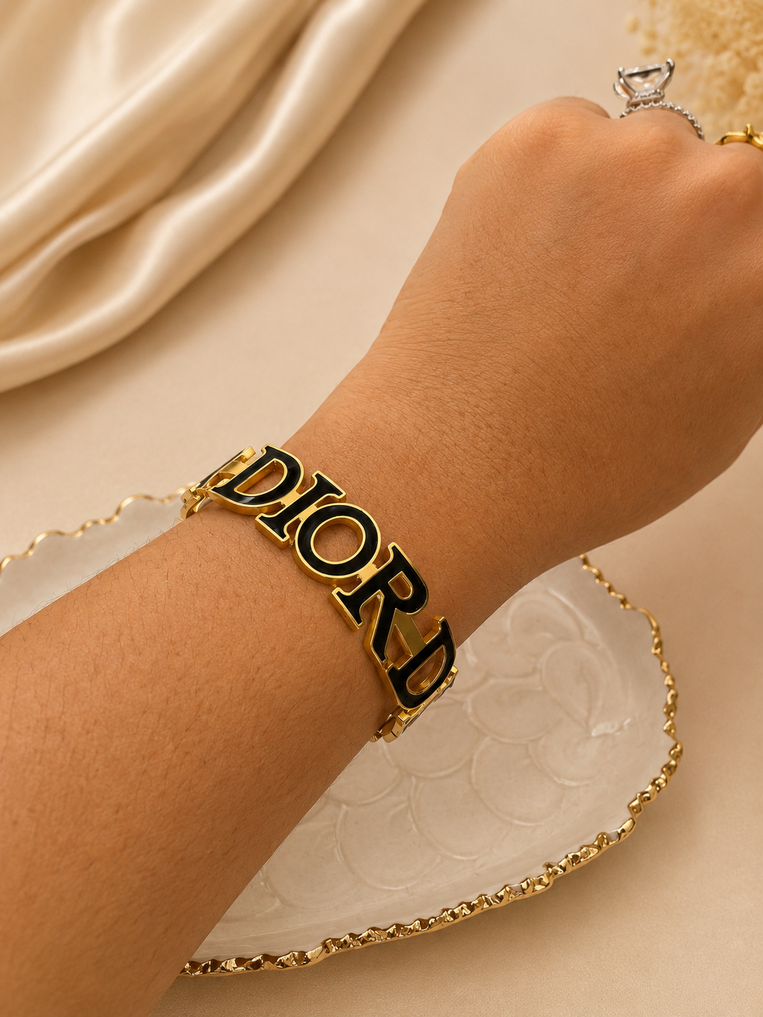 Belle Enamel Cuff Bracelet