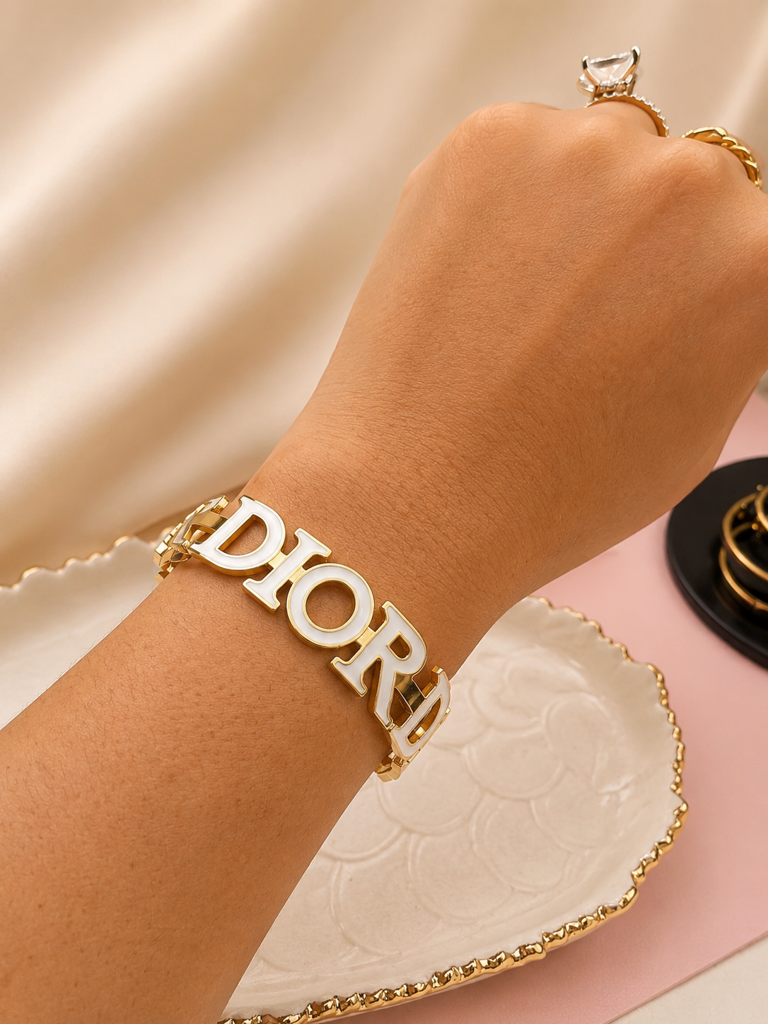 Belle Enamel Cuff Bracelet