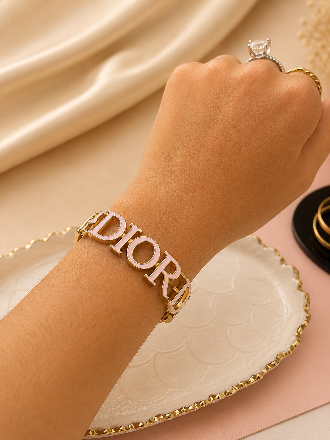 Belle Enamel Cuff Bracelet