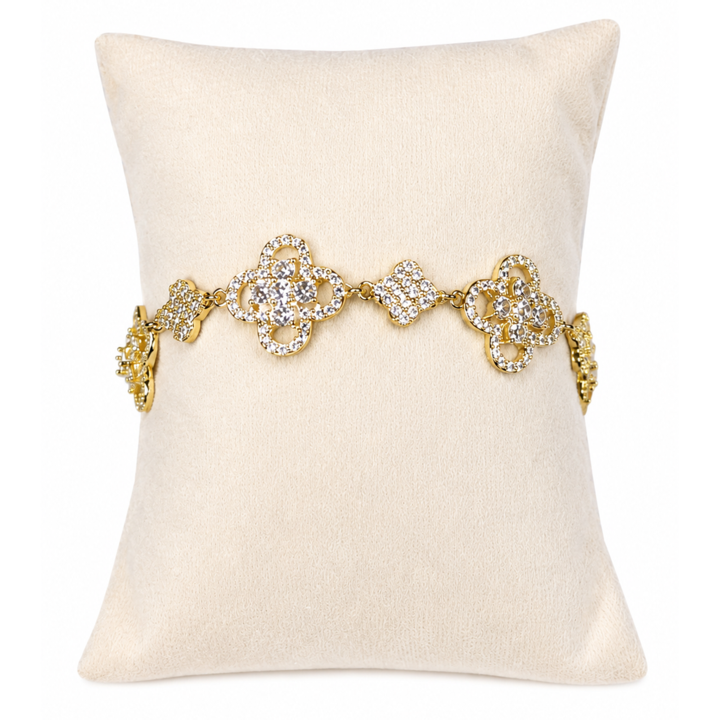 Celestia 14K Laminated Gold Clover Bracelet