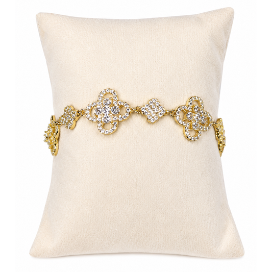 Celestia 14K Laminated Gold Clover Bracelet