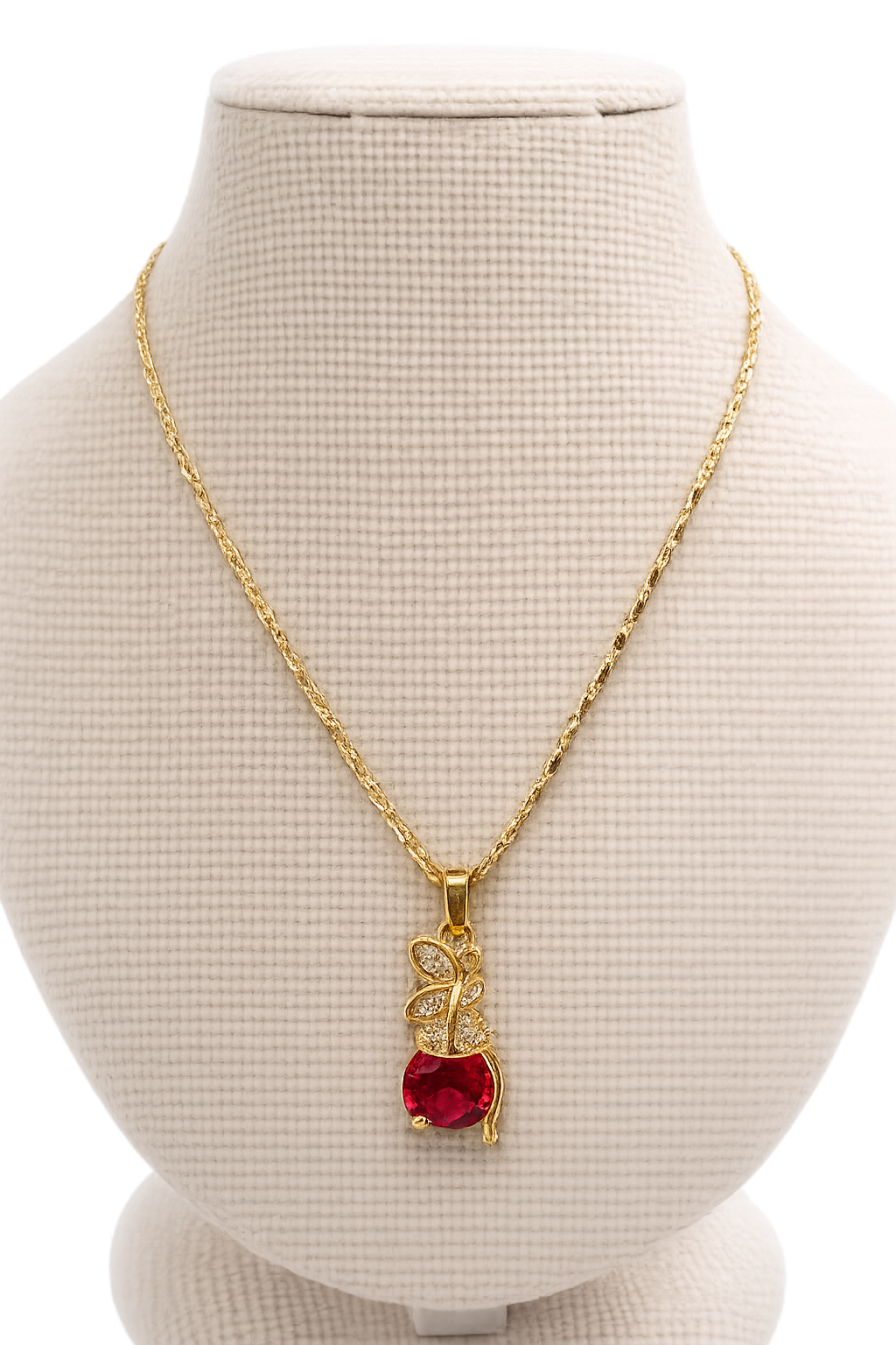 Crimson Bloom Jewelry Set – 14K Laminated Gold
