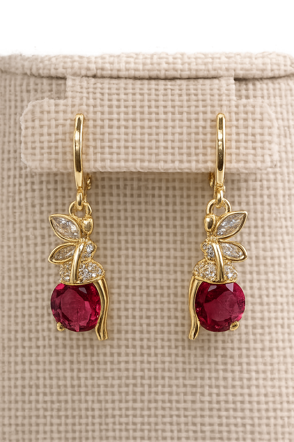 Crimson Bloom Jewelry Set – 14K Laminated Gold