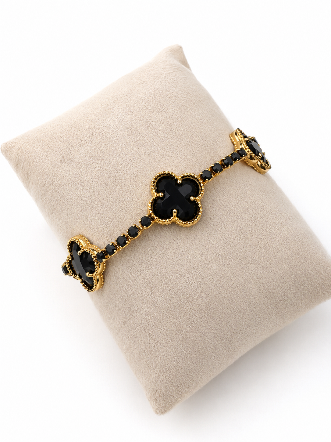 Midnight Clover Bracelet – Brazilian 14K Gold Filled