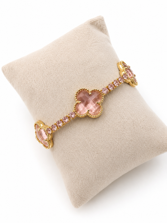 Blush Clover Bracelet – Brazilian 14K Gold Filled
