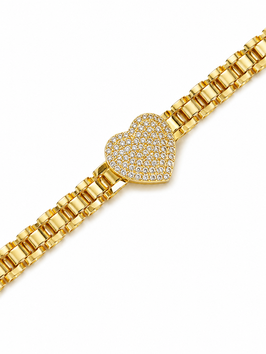Élodie 14K Laminated Gold Heart Bracelet