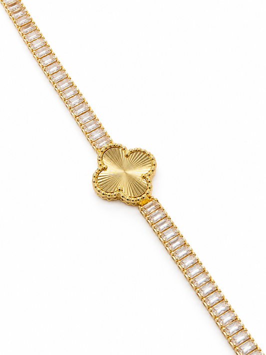 Luna Clover Tennis Bracelet – 14K Brazilian Gold Filled