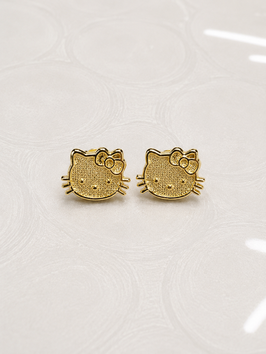 Sweet Bow Cat Stud Earrings