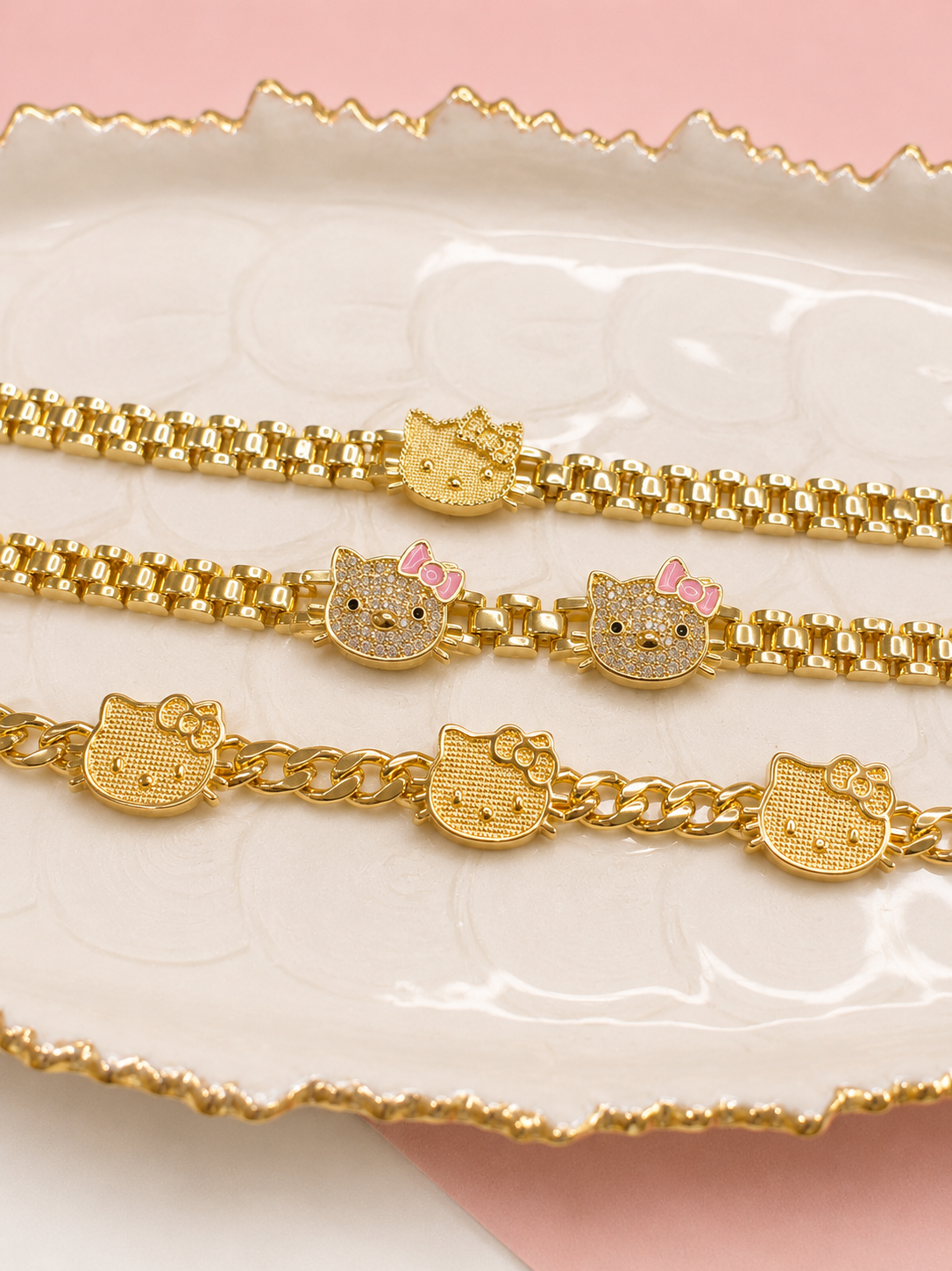 Kitty Charm Bracelet Collection – 14K Laminated Gold