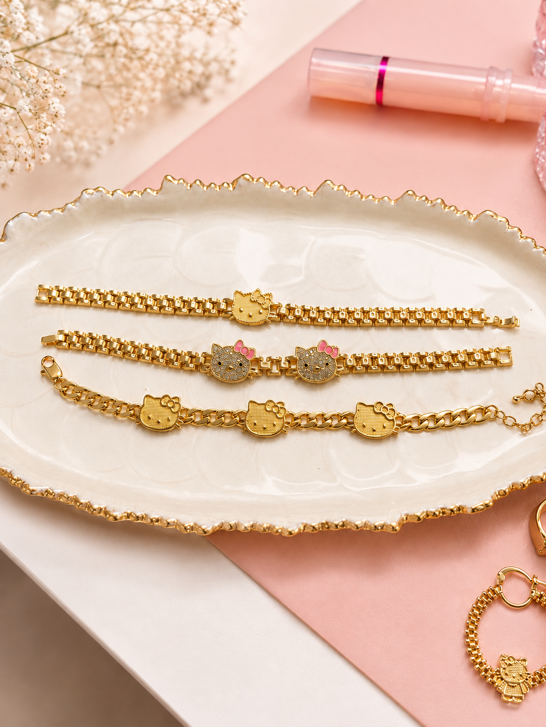 Kitty Charm Bracelet Collection – 14K Laminated Gold