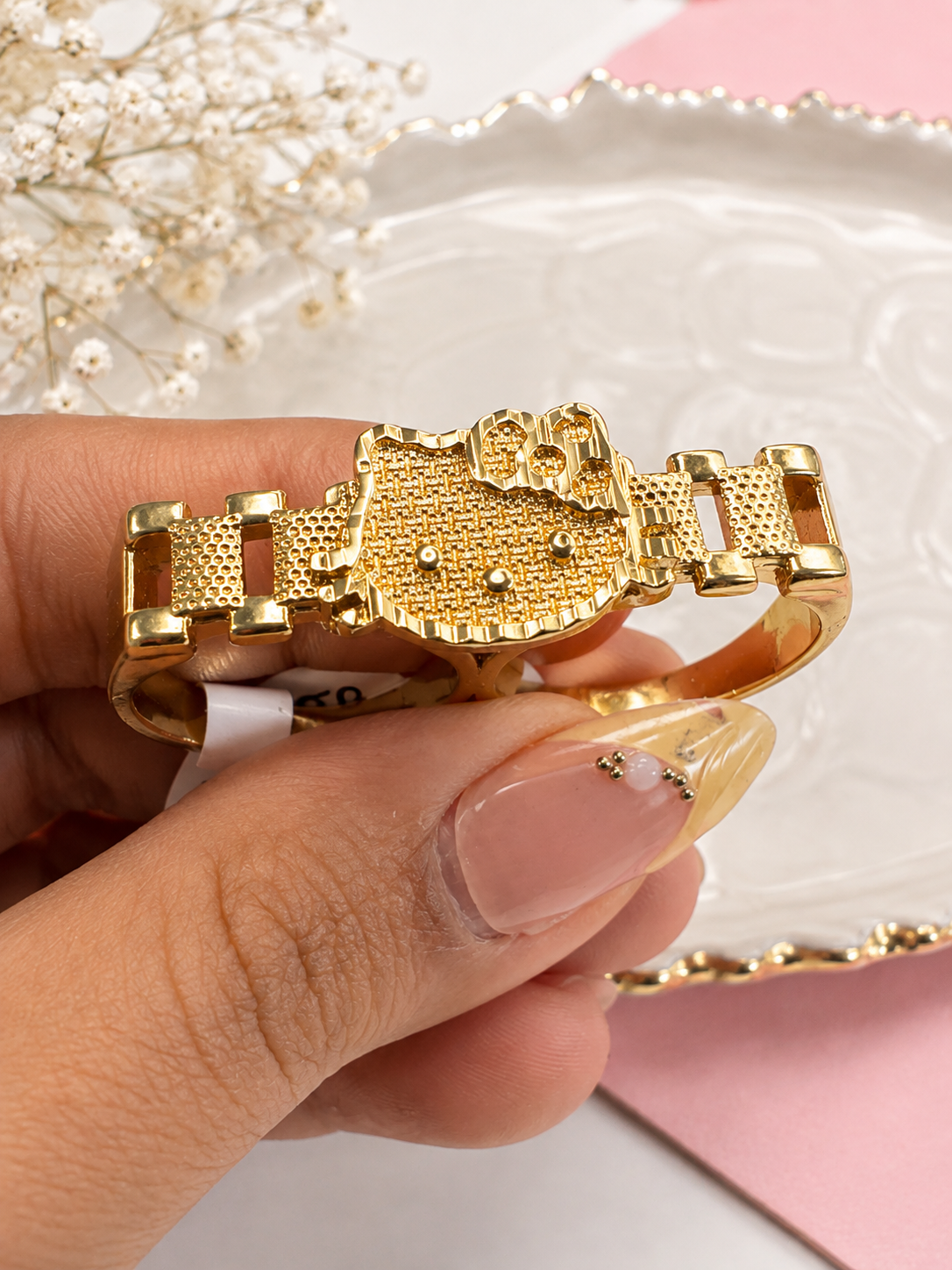 Sweet Bow Cat Double Ring